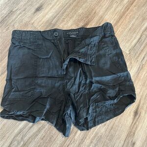 Women's Black Cargo Shorts with Front Pockets
